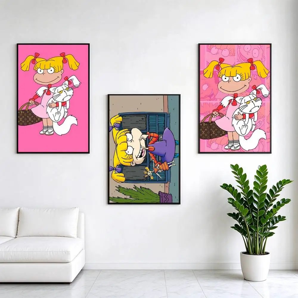 Angelica Pickles Rugrats  Poster Waterproof Wall Art Sticker For Bar Living Room Vintage Decor High Quality Print Gift
