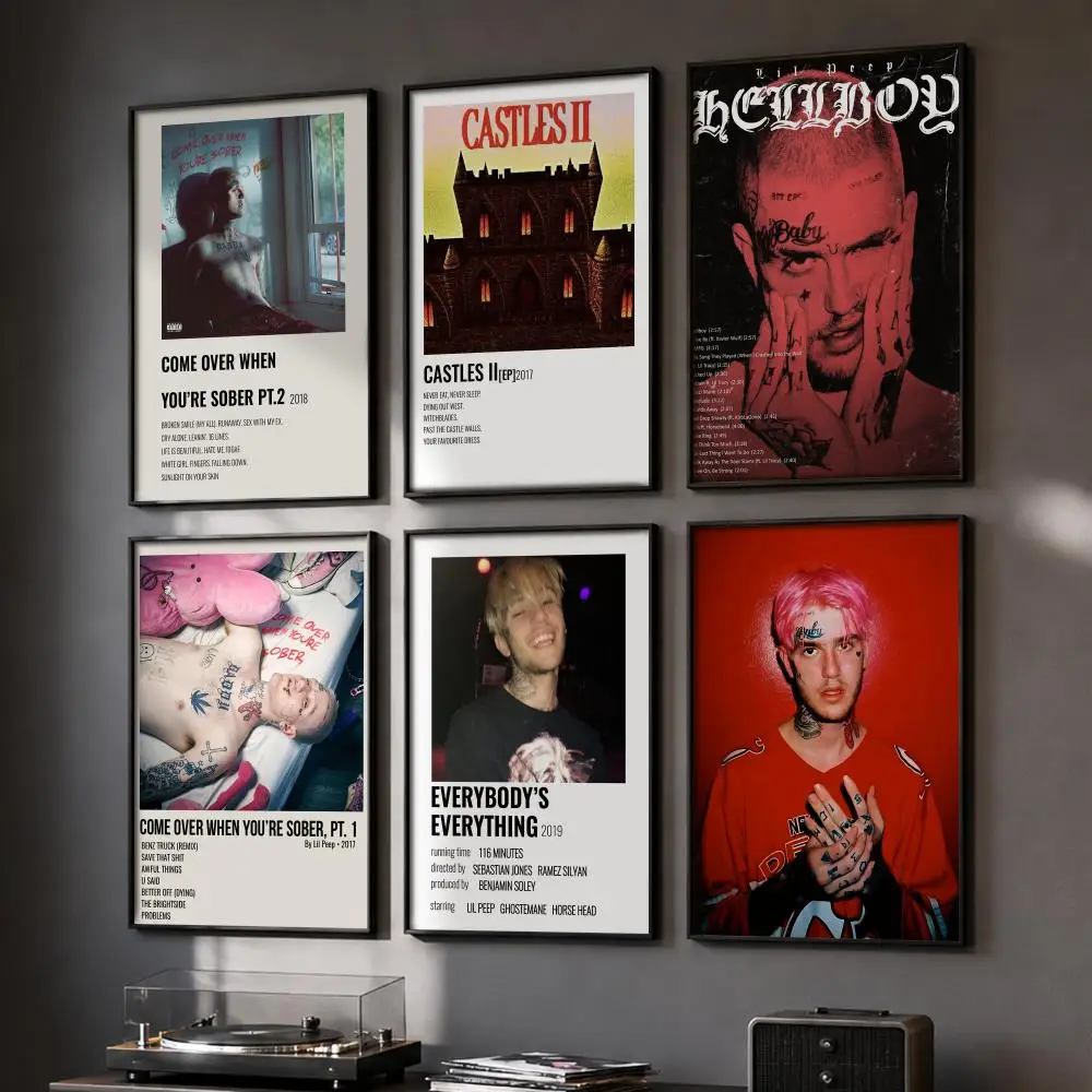 Singer L-Lil Peep album Poster HD Home Wall Stickers House hallway Living Room Bedroom Bar Office Decor Art Prints