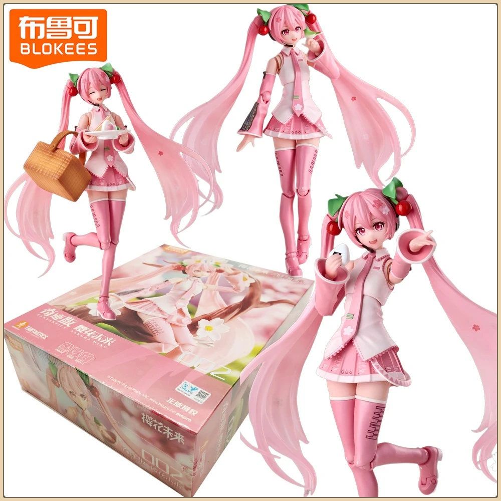 blokees-originaux-hatsune-miku-fleur-de-cerisier-serie-future-figurines-d'action-dessin-anime-mode-tendance-modele-jouets-bureau-affichage-cadeaux