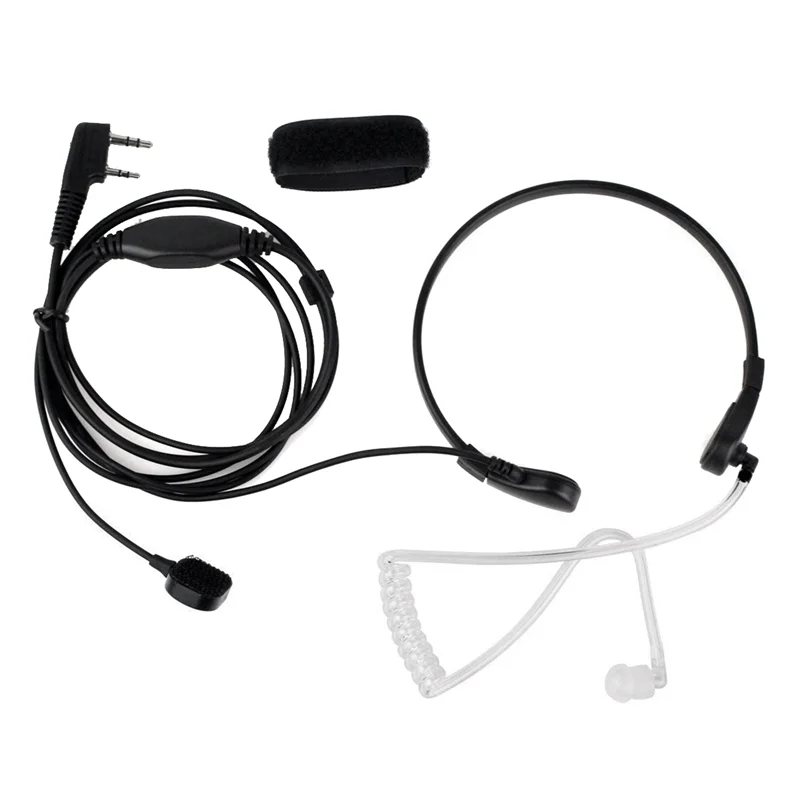 Throat Microphone Mic PTT Laryngofon Air Tube Headset Earpiece for UV-5R UV B5 GT-3TP UV-5X