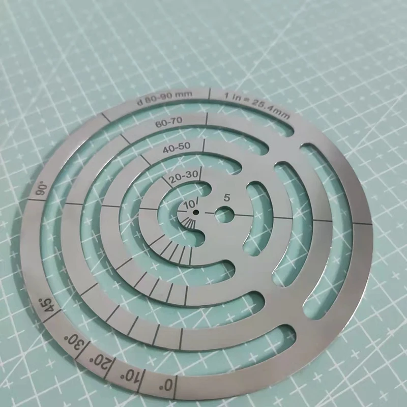 Leather Cutting Tools Corner Cutting Ruler Metal Concentric Circles Template Round Leather Corner Punch-A51M