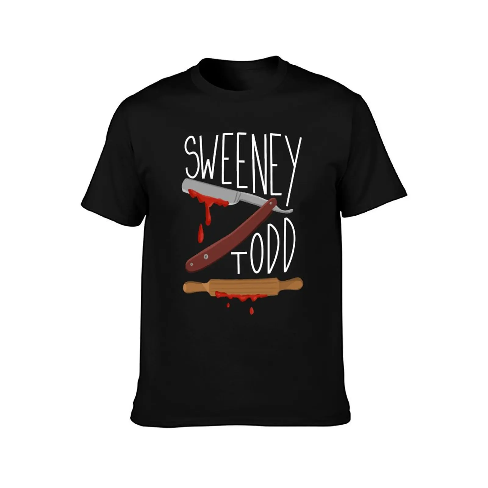 Sweeney Todd: Razor and Rolling Pin T-Shirt Christmas Theme Tee Top T-Shirt