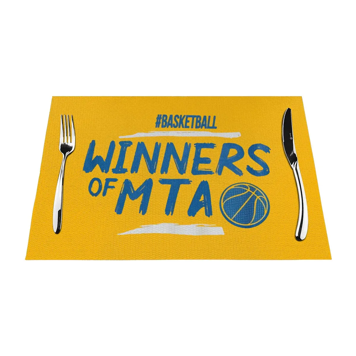 Israel Maccabi Tel Aviv Bc PVC Woven Placemats Waterproof Easy Clean Wipeable Decoration for Restaurant Kitchen