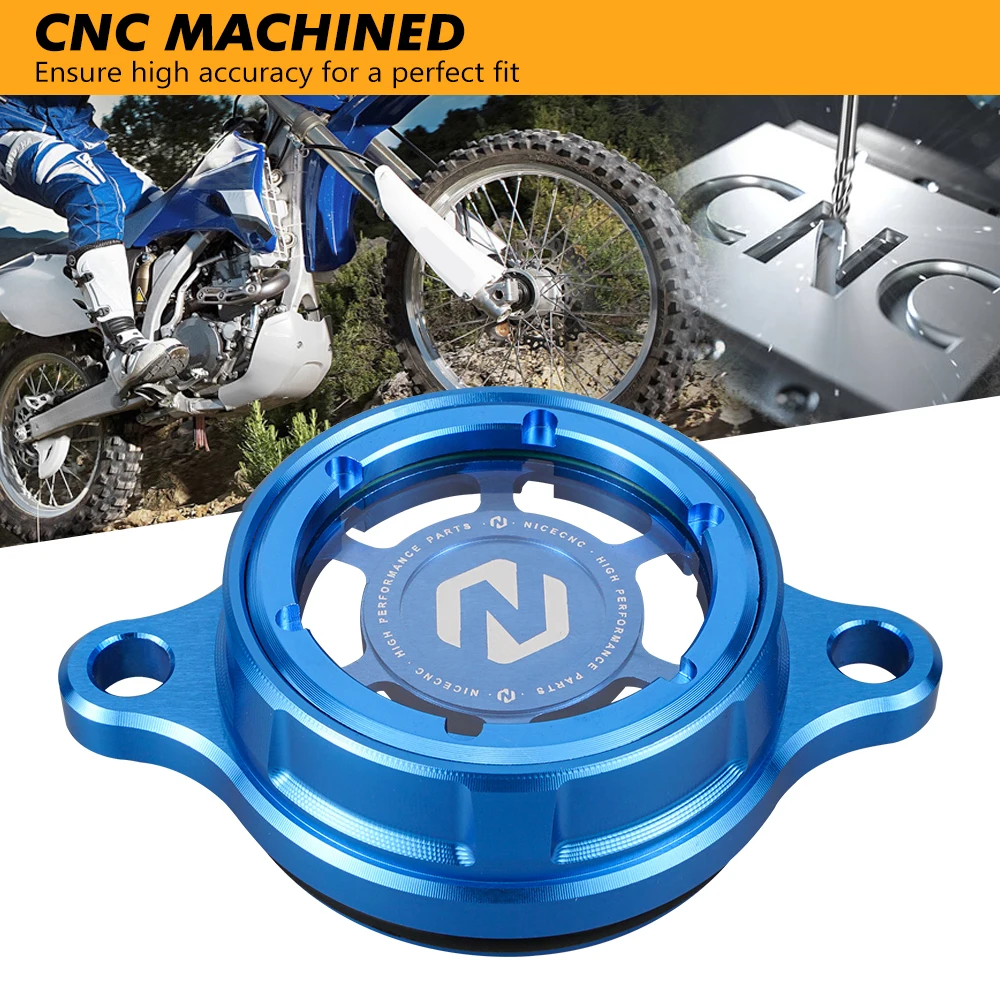 Para YAMAHA WR YZF WRF 250 450 YZ 250F 450F 250FX 450FX YZ250F YZ450F WR250F WR450F tapa de filtro de aceite de Motor protector de enchufe NICECNC