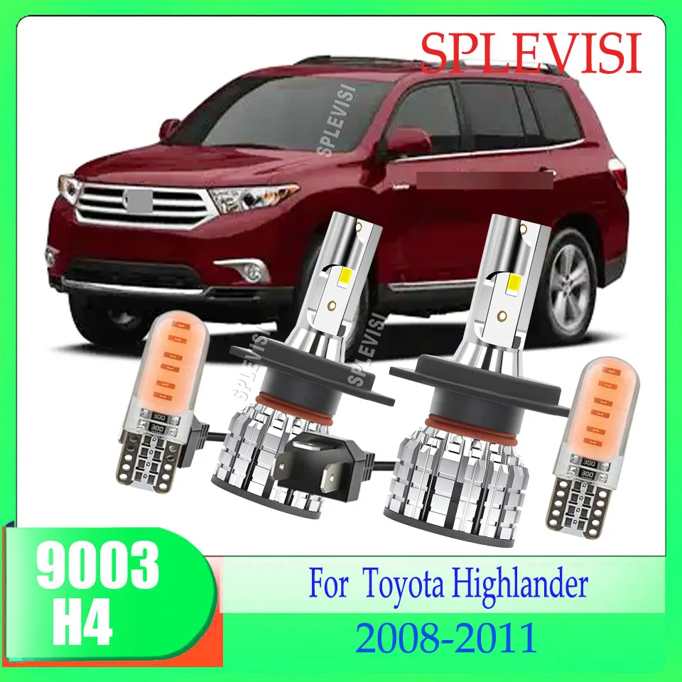 

Мощные светодиодные фары H4 9003, 12000 лм, ярко-белый свет 6000K, ближний и дальний свет для Toyota Highlander 2008-2011
