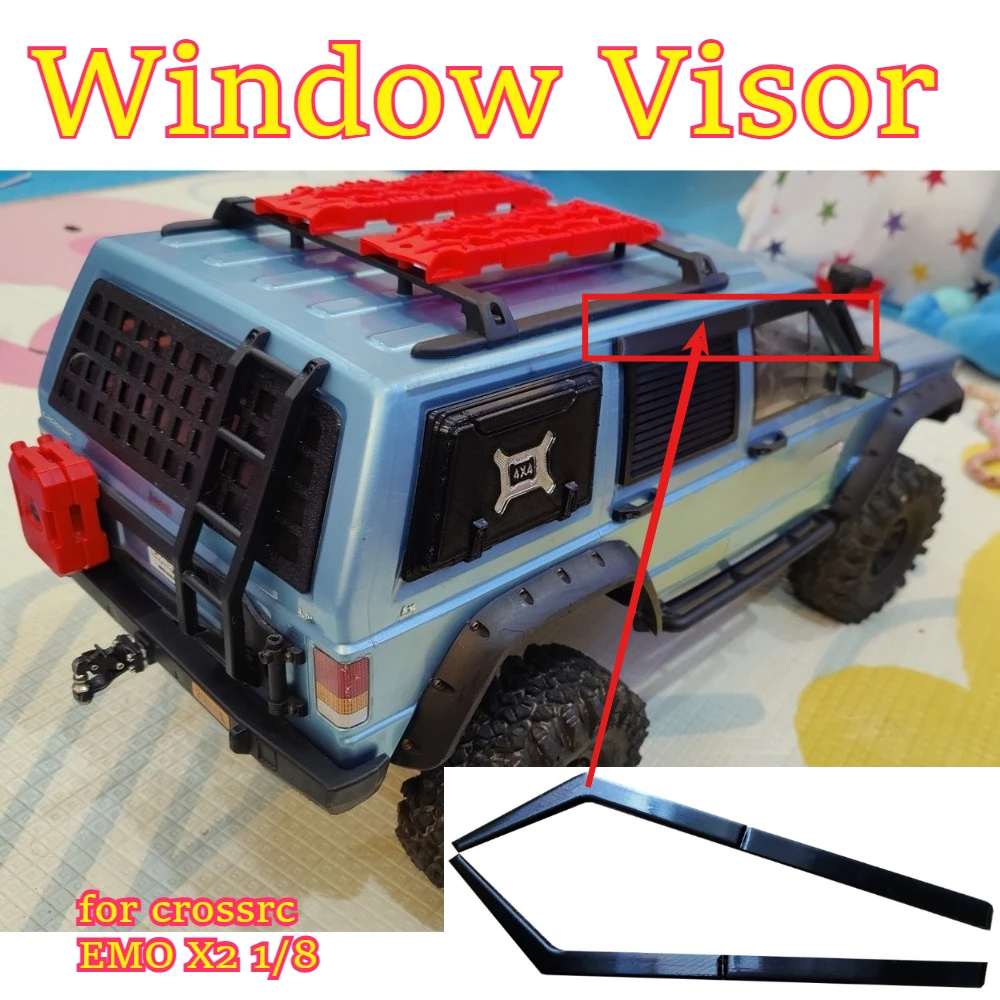 RC crawler window visor for crossrc EMO X2 1/8 custom size rain guard scale exterior decorative trim replacement spare accessory