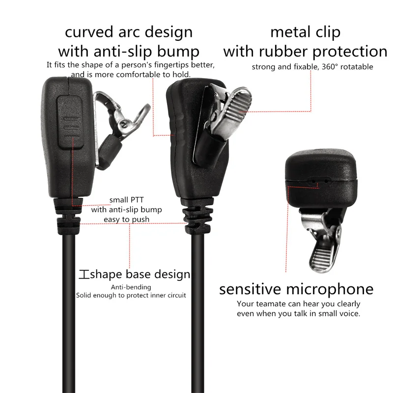 RISENKE-Accesorios para Walkie Talkie, Auriculares, Compatible con All Midland Radio,G5,G6,G7,G8,G9,G10,G12,M24,M48, M99 G Shape