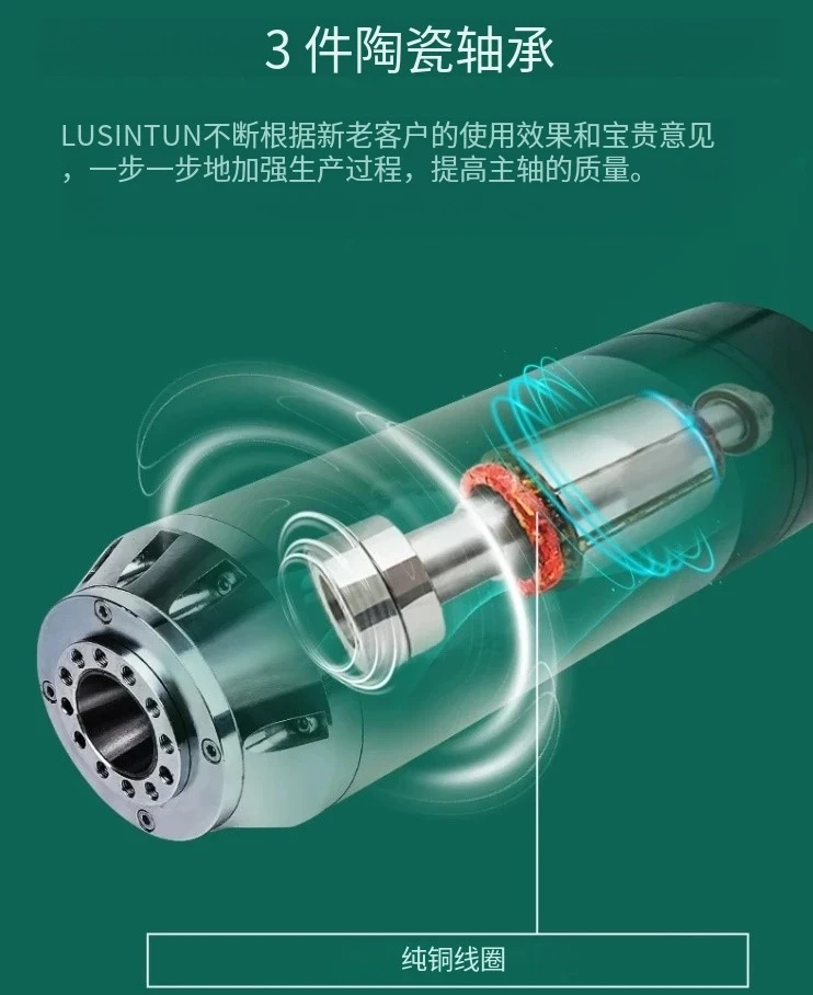 7.5KW 11KW BT40 ATC แกน CNC อัตโนมัติเครื่องมือเปลี่ยนแกนนิวเมติก Water Cooling 380V 12000RPM สําหรับแกะสลักโลหะ