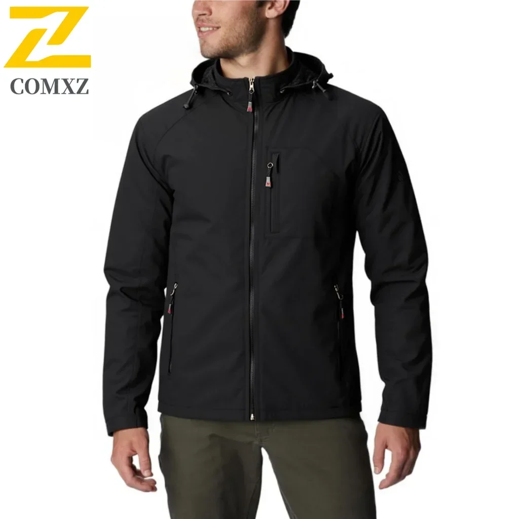 

EiAO Men Lightweight Windbreaker Jacket Spring Autumn Outdoor Casual Workwear Coat Multi Pocket Windproof Loose Fit Large Size