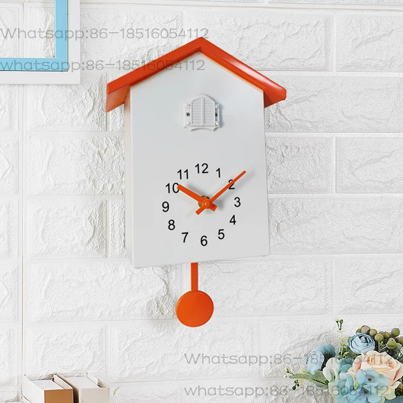 Simple pendulum silent bell ringing quartz wall clock home decoration living room cuckoo clock