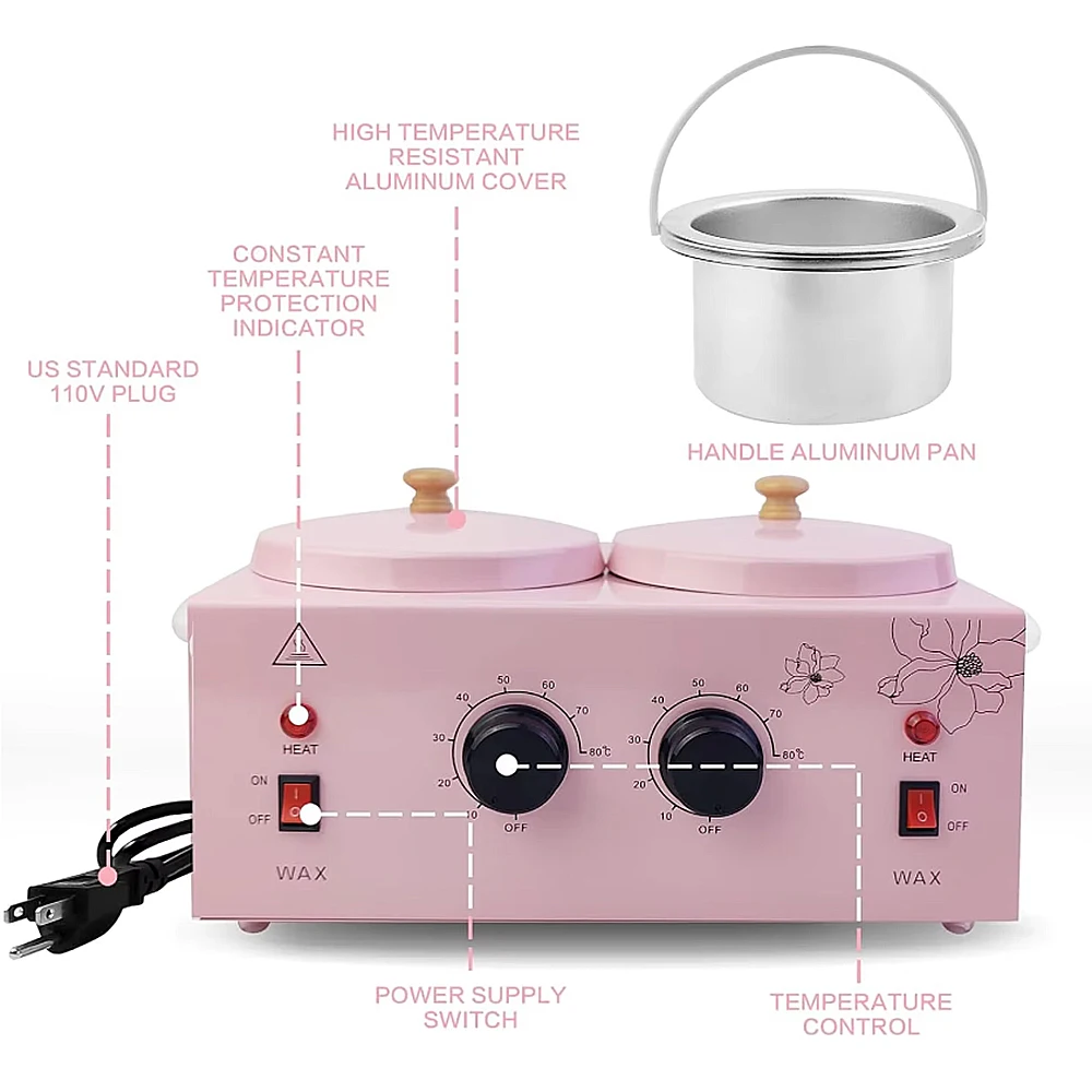 High Quality Dual-Furnace Wax Heater for Hair Removal and Hands with Plug-In Power and Dual Handle Design for Hard & Soft Wax view 6