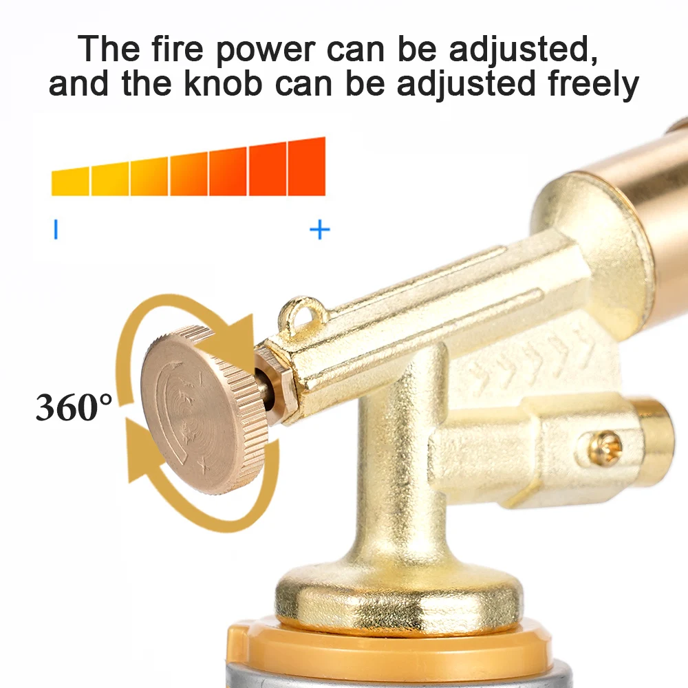 Welding Torch Gas Burner Flame Gun Blower Pure Copper Gas Torch Brazing Auto Ignition Gun Cooking Barbecue Kitchen Baking Tool