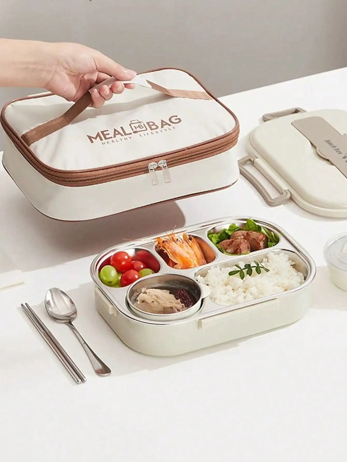 1 حقيبة صندوق الغداء، حقيبة حمل، حقيبة غداء خاصة للطلاب، حقيبة غداء لعمال المكاتب، حقيبة وجبة محمولة ذات سعة كبيرة، حقيبة معزولة #4