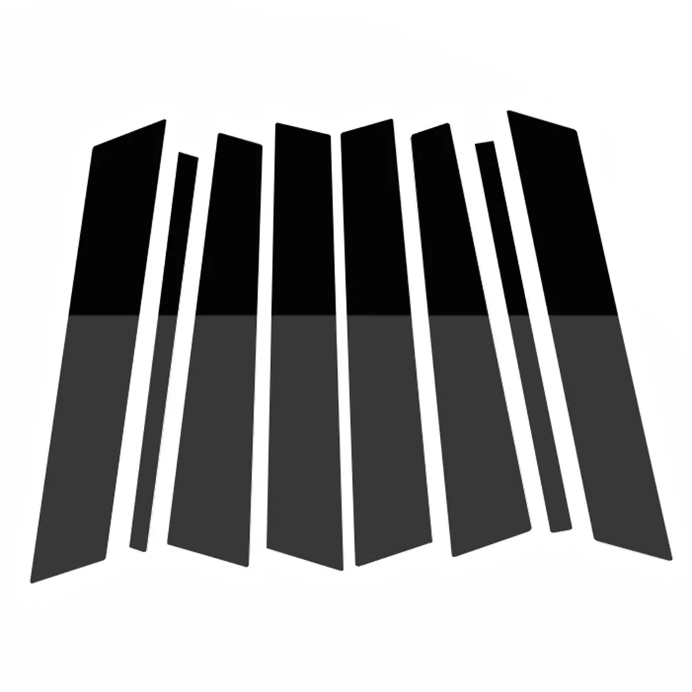 8 قطعة سيارة العمود الأوسط قطعة نافذة الزخارف الديكور B C عمود قطاع ألياف الكربون ملصقات السيارات ل Volkswagen VW Touran 2012-2015 #2