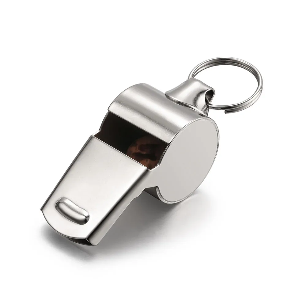 3Pcs Premium Stainless Steel Whistles Corrosion Resistant with Black Lanyard for Referees Coaches Teachers Survival