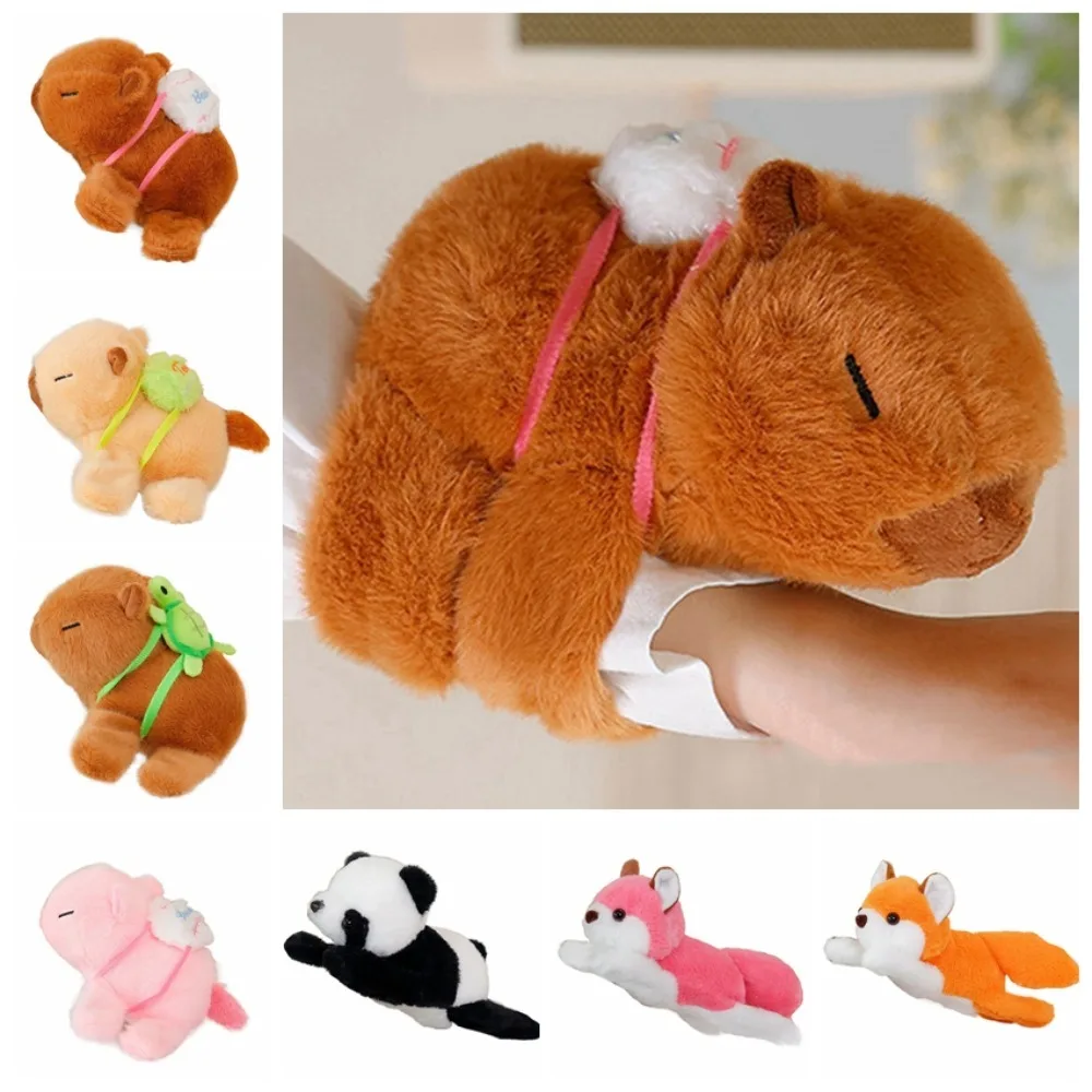 Simulation Capybara Slap Bracelet Wrist Style Soft Plush Doll Slap Bracelet Cartoon Rodent Cute Capybara Plush Wrist Band Kids