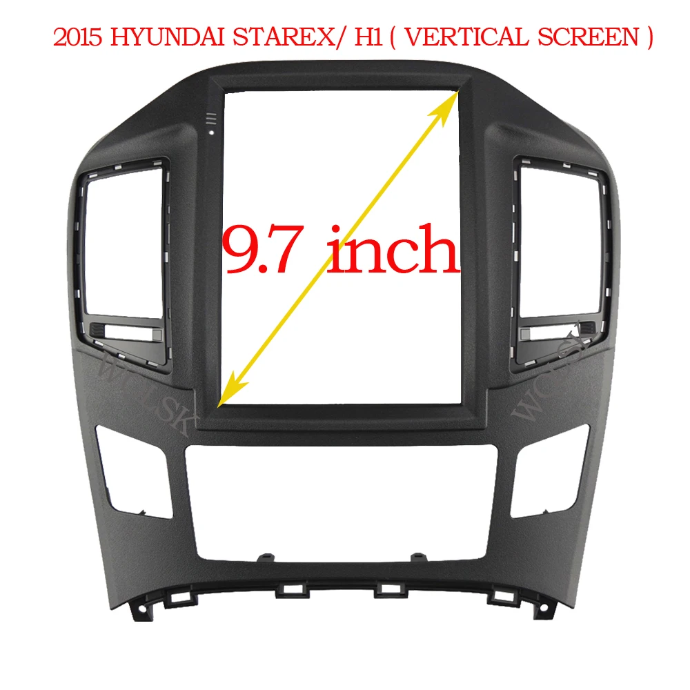 9.7 Inch 2 Din Car Radio Fascias For HYUNDAI STAREX/ H1 2015 Tesla Style Multimedia Frame Video Player Navigation DVD Panel Trim