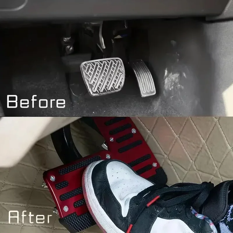 

Универсальный комплект противоскользящих накладок на педали (газ, тормоз, сцепление) для спортивных автомобилей, из алюминиевого сплава