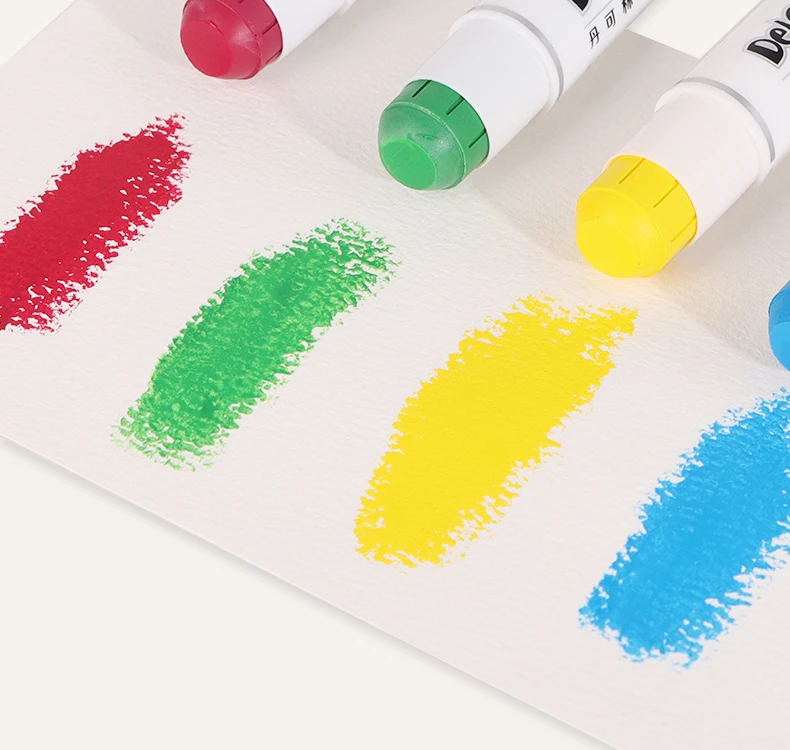 Professioneller fester Gouachestift, Basic/Macaron-Pastelle, Buntstifte, Malerei, Kinder, Zeichnen, Kunstbedarf, ungiftiger Wachsstift, DELGREEN – Detail 6