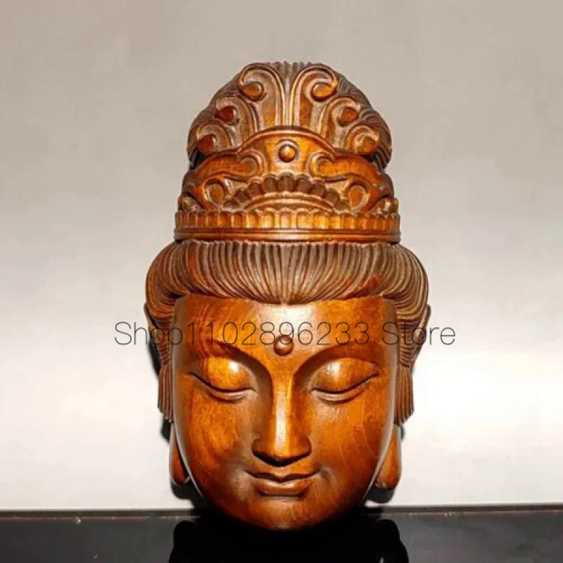 wooden statue carvings home decor Boxwood Kwan-yin sculpture Wood carved