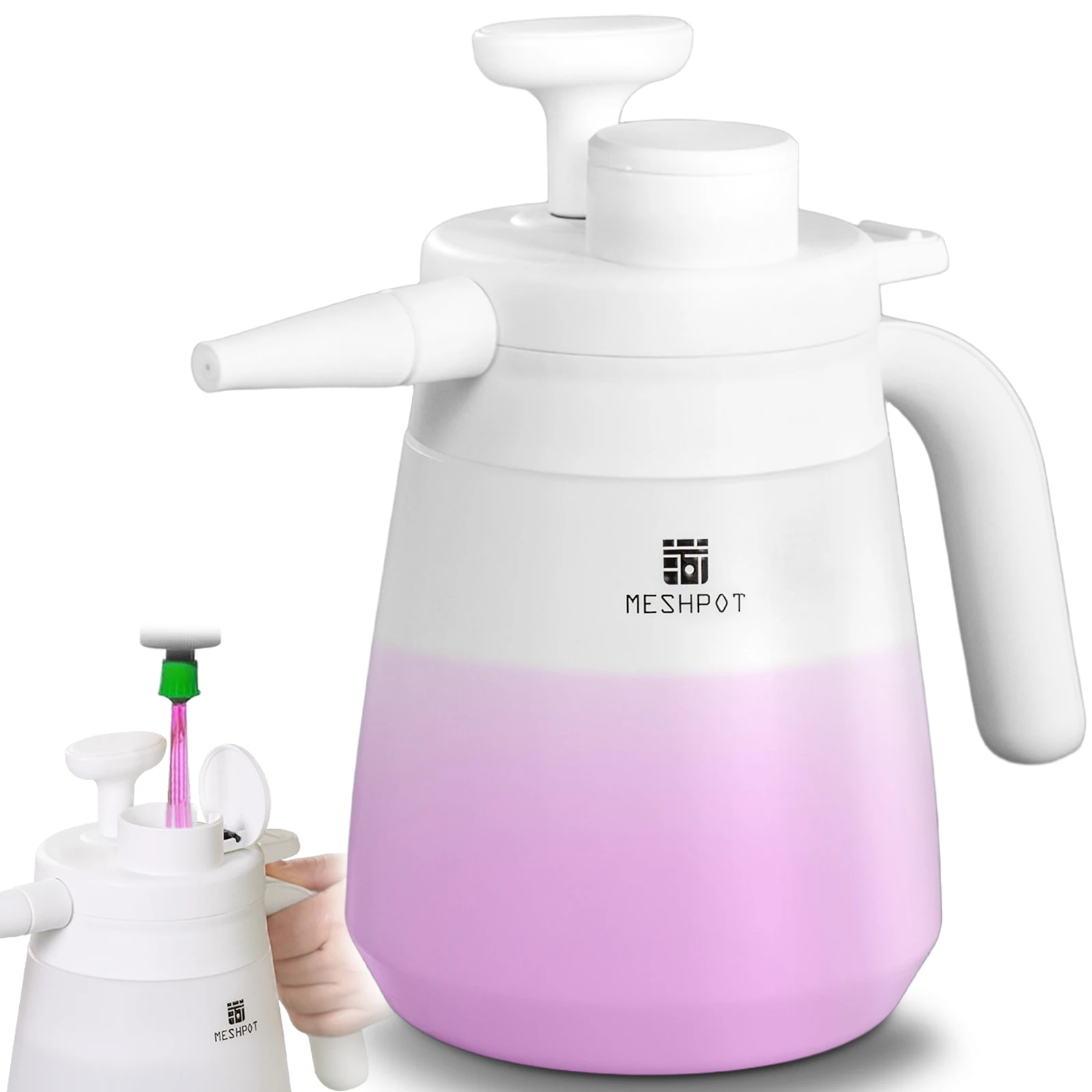 

Распылитель с садовым насосом Meshpot, легко заполняемый с одним пальцем, небольшой распылитель воды, обеспечивает 3 режима распыления. Ручной распылитель сорняков.