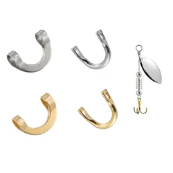 100 adet katlanmış Clevises U-şekilli balıkçılık için Spinner Metal Spin Spinner Clevis paslanmaz çelik Spinnerbait Walleye Rig bas