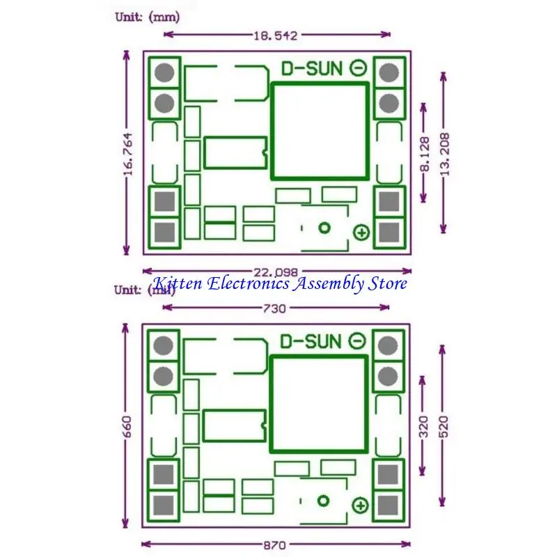 96GD Tegangan Konversi Modul Regulator 3A Output Ukuran Kecil 4.5V 28V Input Ranging Untuk Proyek DIY