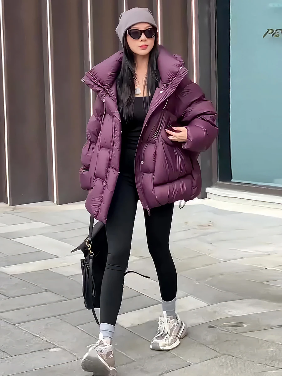 Abrigo de invierno Jaet acolchado de plumón blanco con capucha para mujer, cálido, Sli, dulce, longitud Regular, sin marca