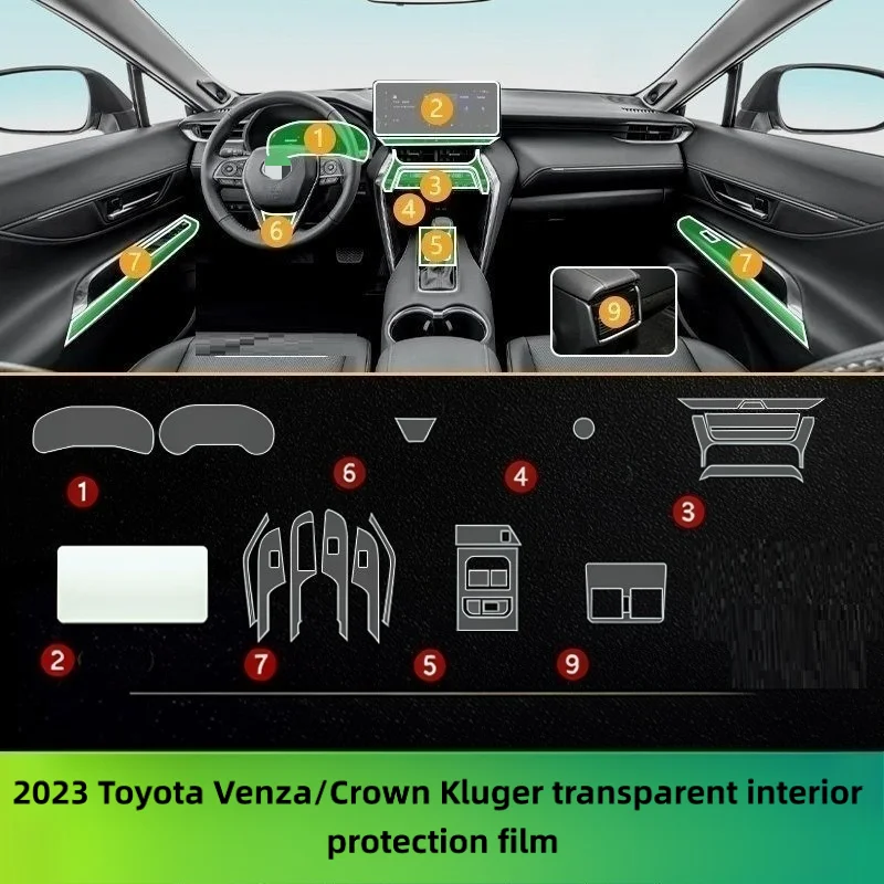 For 2023 Toyota Venza/Ling Fan interior film center console transparent anti-scratch screen protector interior protection film