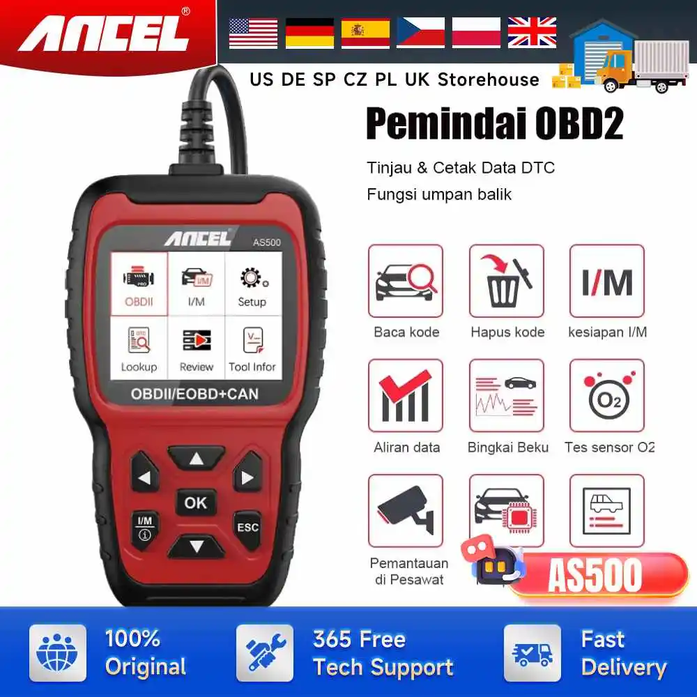 Ancel AS500 Car OBD2 Scanner Automotive Code Reader Engine Check Free Update OBD OBD2 Automotive Scanner Car Diagnostic Tool