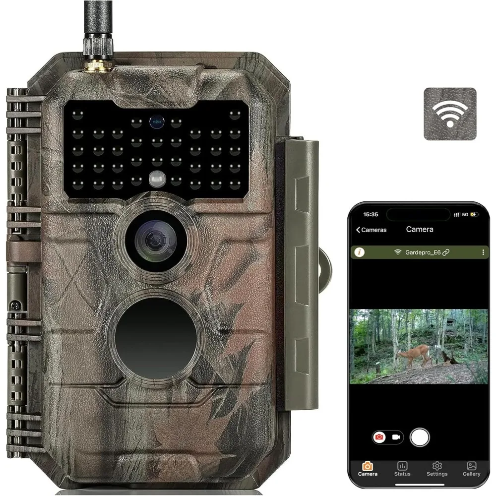 

Wi-Fi Trail Camera 48MP Photos 1296P HD Video 110 Degree Wide Angle Live View Night Vision Motion Time Lapse Waterproof
