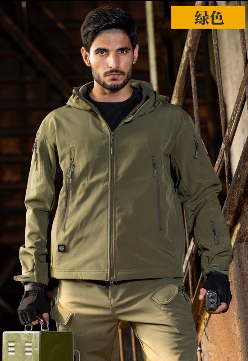 

5XL 6XL Камуфляжная куртка из мягкой оболочки с твердым корпусом, флисовый толстый тактический костюм, пальто с капюшоном, производители красивой уличной куртки