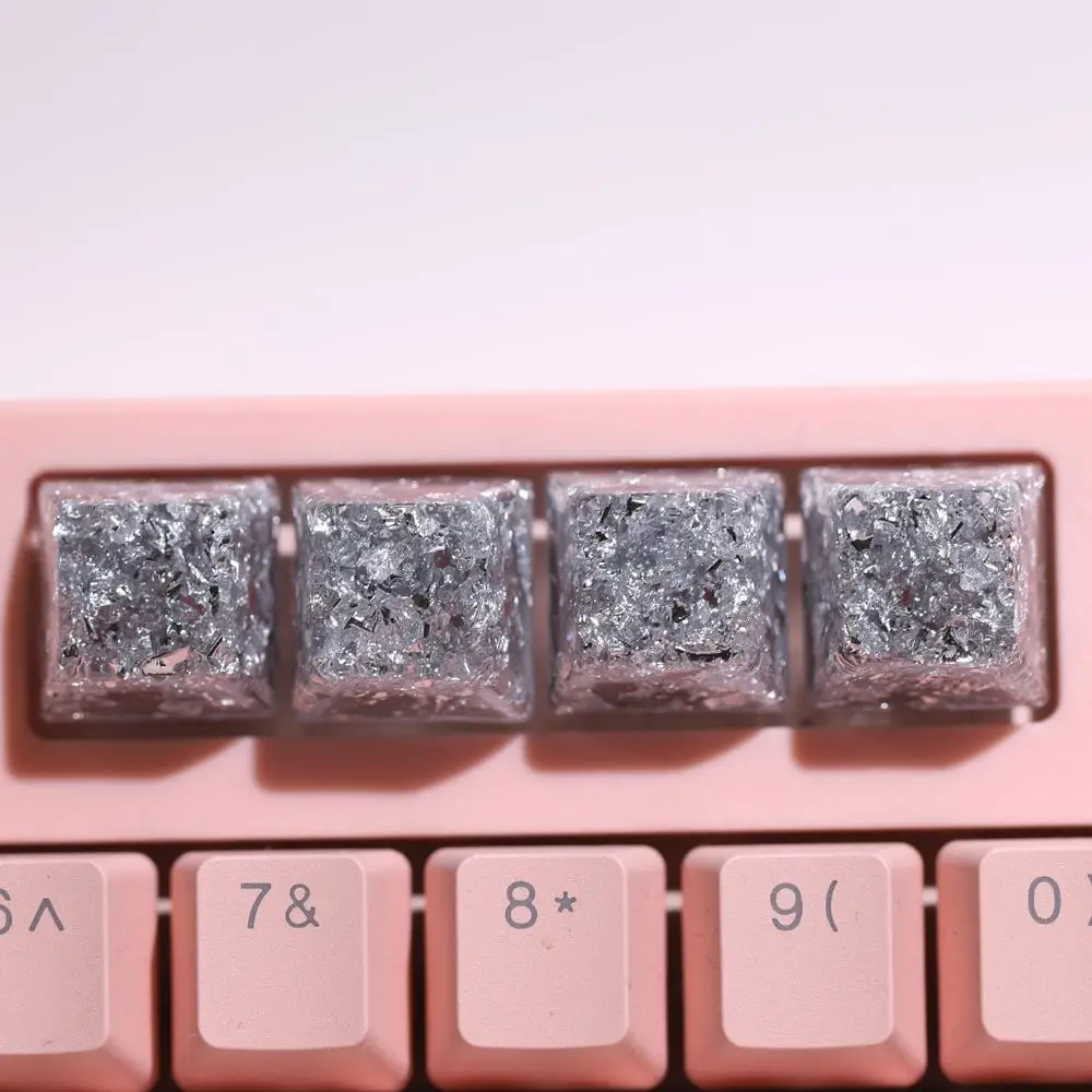 Gold foil keycap cross axis mechanical keyboard esc space bar light-transmitting resin keycap