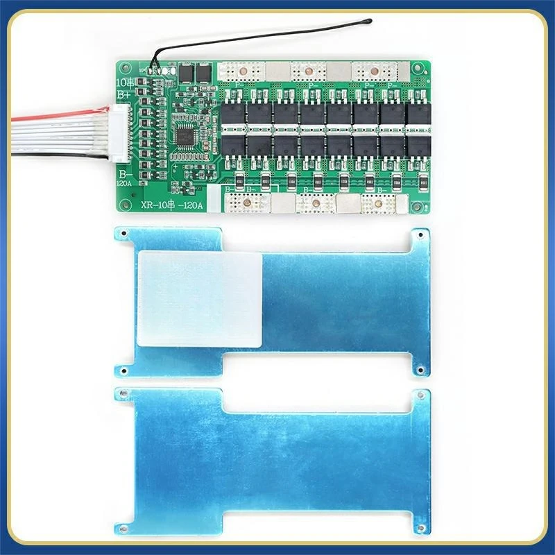 10S 36V Battery Protection Board 80A 100A 120A High Current Same Port With Balance Temperature Control Heat Sink Wiring Harness