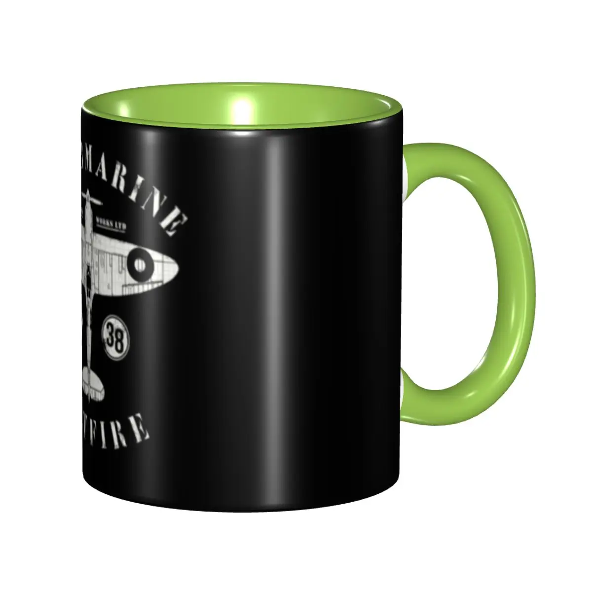 

Supermarine Spitfire Coffee Mugs DIY Customized Fighter Plane WW2 Ceramic Mug Cup Creative Gift