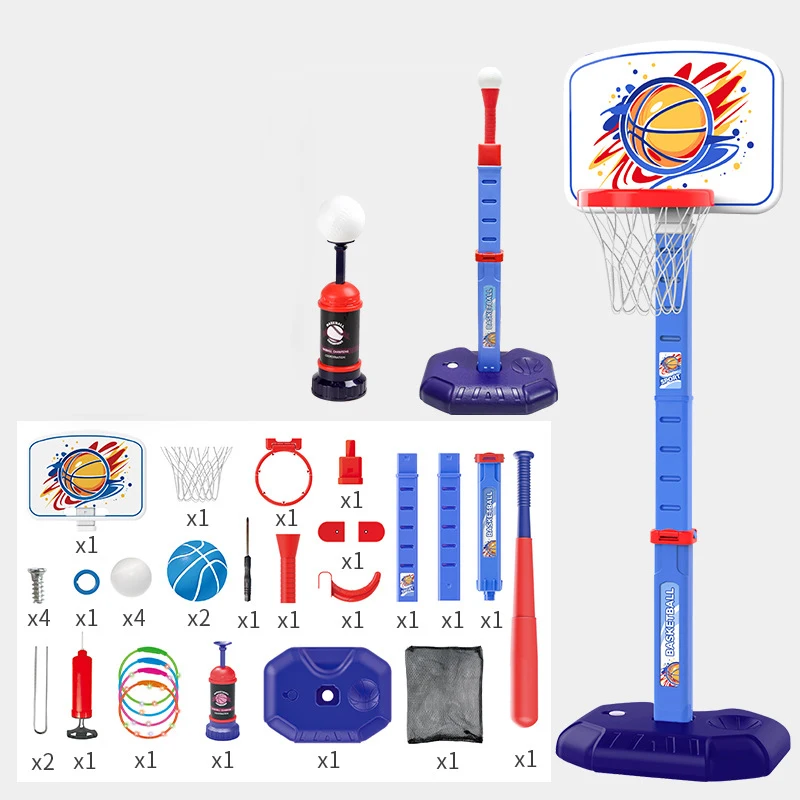 أطفال كرة السلة مجموعة ألعاب أطفال 77-140 سنتيمتر ارتفاع قابل للتعديل كرة السلة حامل البيسبول لعبة 4 في 1 ألعاب رياضية في الهواء الطلق هدايا عيد الميلاد