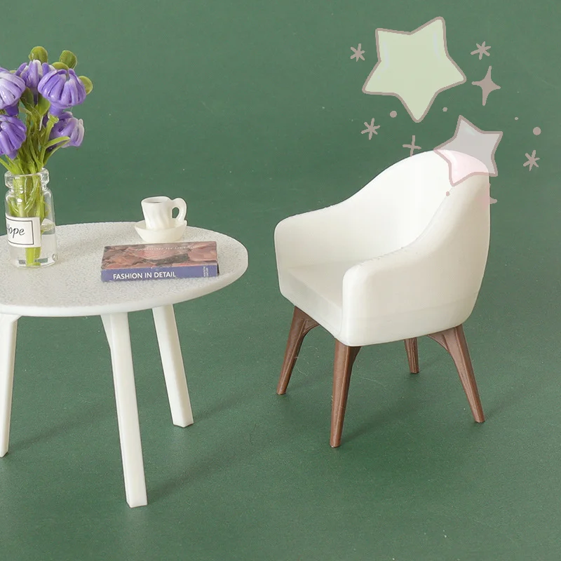 1Pcs 1:12 Scale Dollhouse Miniature Living Room Armchair Single Chair Model Furniture For Dolls House Micro Diorama Scene Props - Image 2