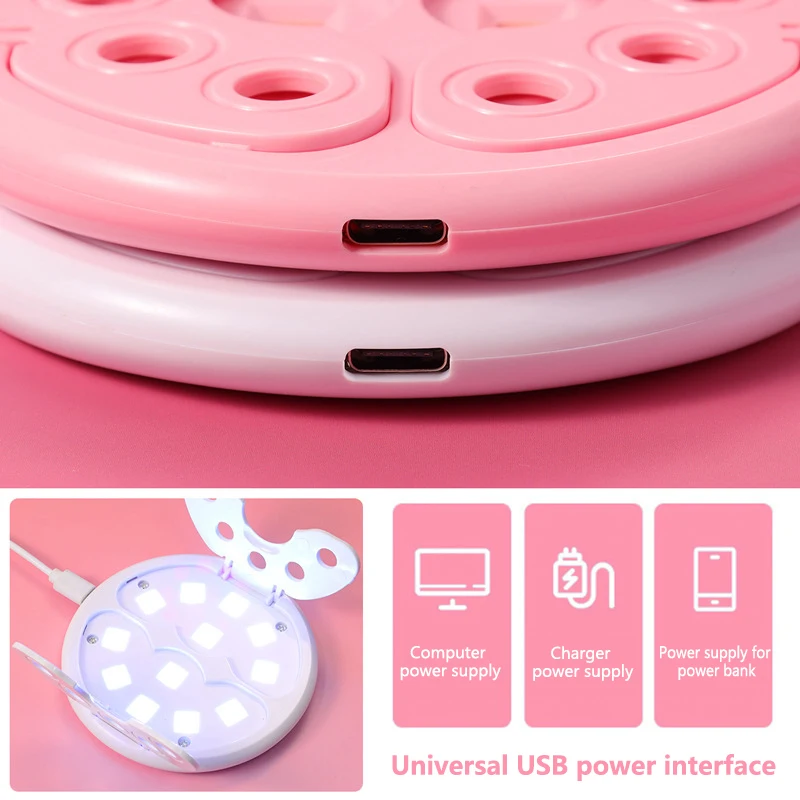 Mini UV LED Nail Lamp, Carregamento USB, Gel polonês cura, Máquina de secar unhas, Ferramentas profissionais para casa, 12 LEDs, 1Pc