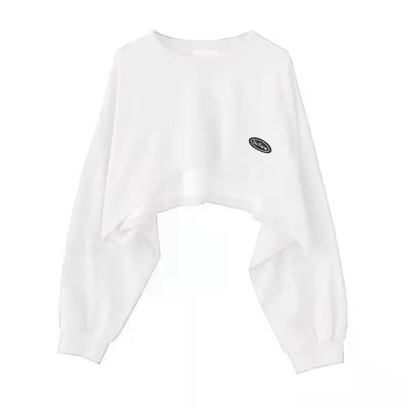 Sudaderas para mujer, ropa de los años 2000, ropa de temporada para niñas, raglán ahumado, rojo, cuello en V, empalme, personalidad, sin capucha, Micro cuadros minimalistas