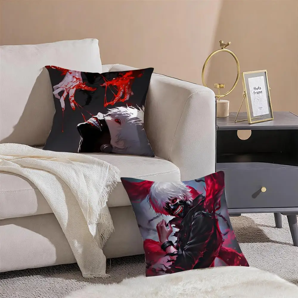 Tokyo G-Ghoul K-Kaneki Ken Cushion Cover Linen Pillowcase Cover Soft Decor for Sofa Home Room