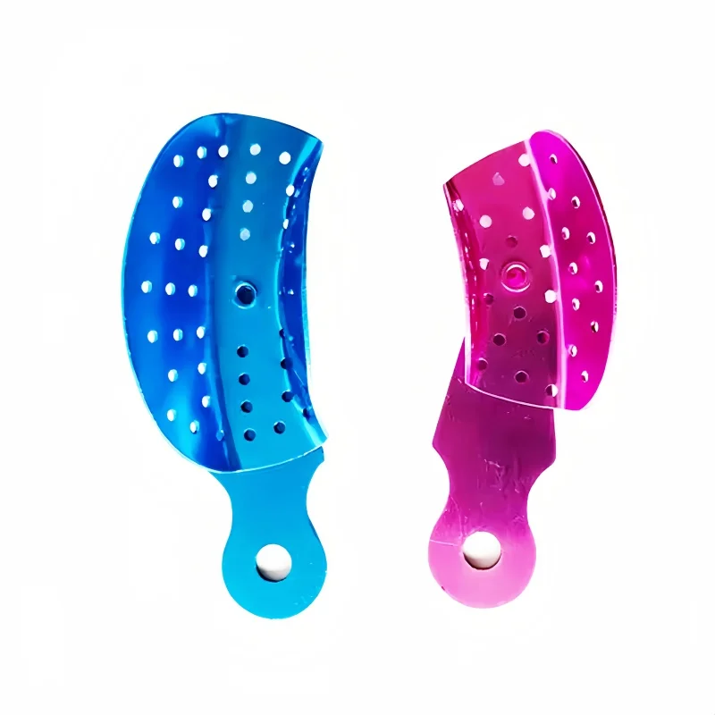 Plateau d'empreinte dentaire rotatif réglable plateau en aluminium adulte/enfant Autoclavable Impression plateaux perforés outils pour dents buccales