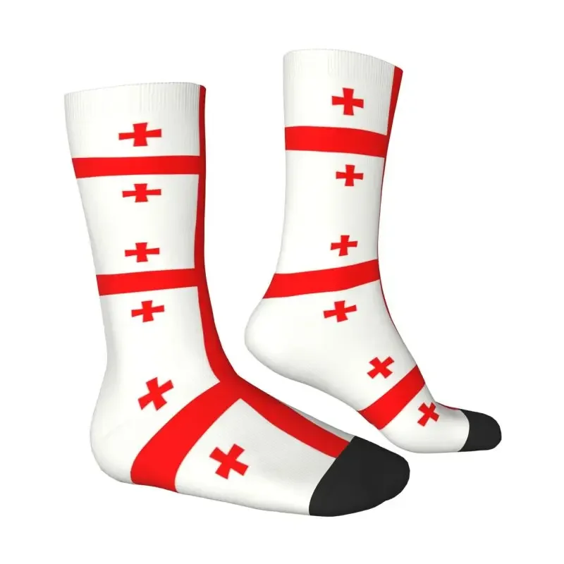 Y2K Flag Of Georgia Mens Crew Unisex Cute 3D Printed Dress Socks