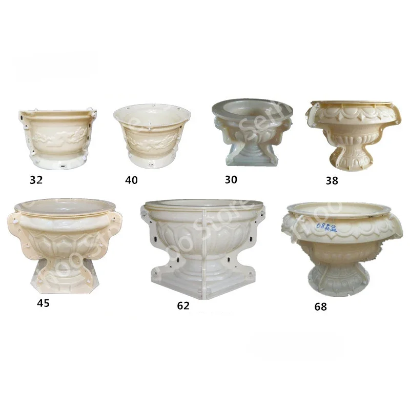 

Roman Flower Pot Plastic Mold for House Outdoor Decoration DIY Large Circular Garden Cement Bonsai Vase T