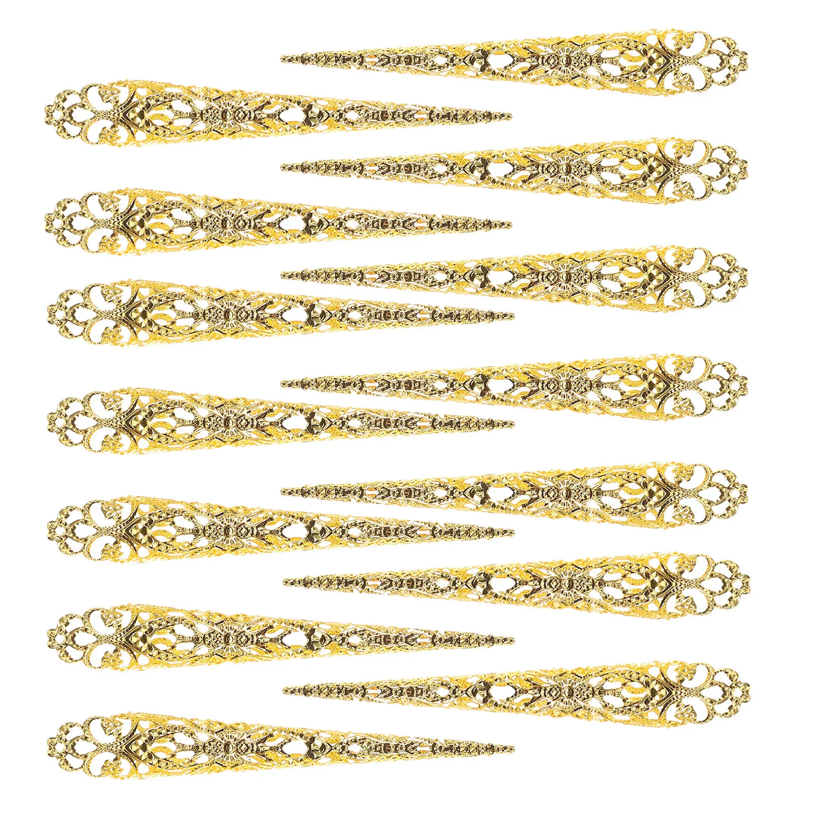 30Pcs Punk Gothic Fingertip Claw Rings Lightweight Fake Nail Covers for Party Masquerade Costume Prop Fingertip Claw for Party