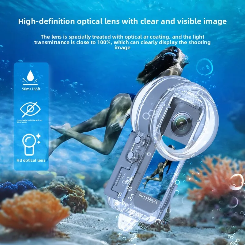Applicable Shadow Stone Insta360X5submersible shell protective cover 50m deep diving photography Shadow Stone X3waterproof shell