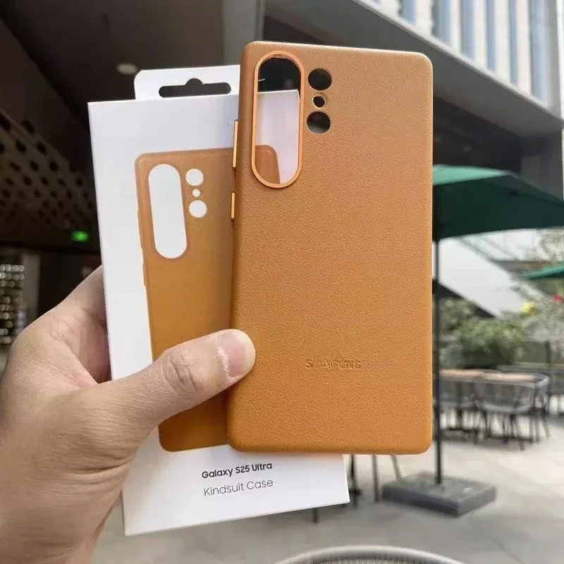 حافظة جلدية أصلية بعدسة ممتصة للصدمات لهاتف سامسونج جالاكسي S25 Ultra S25 Edge S25Plus غطاء هاتف واقٍ مقاوم للصدمات #2