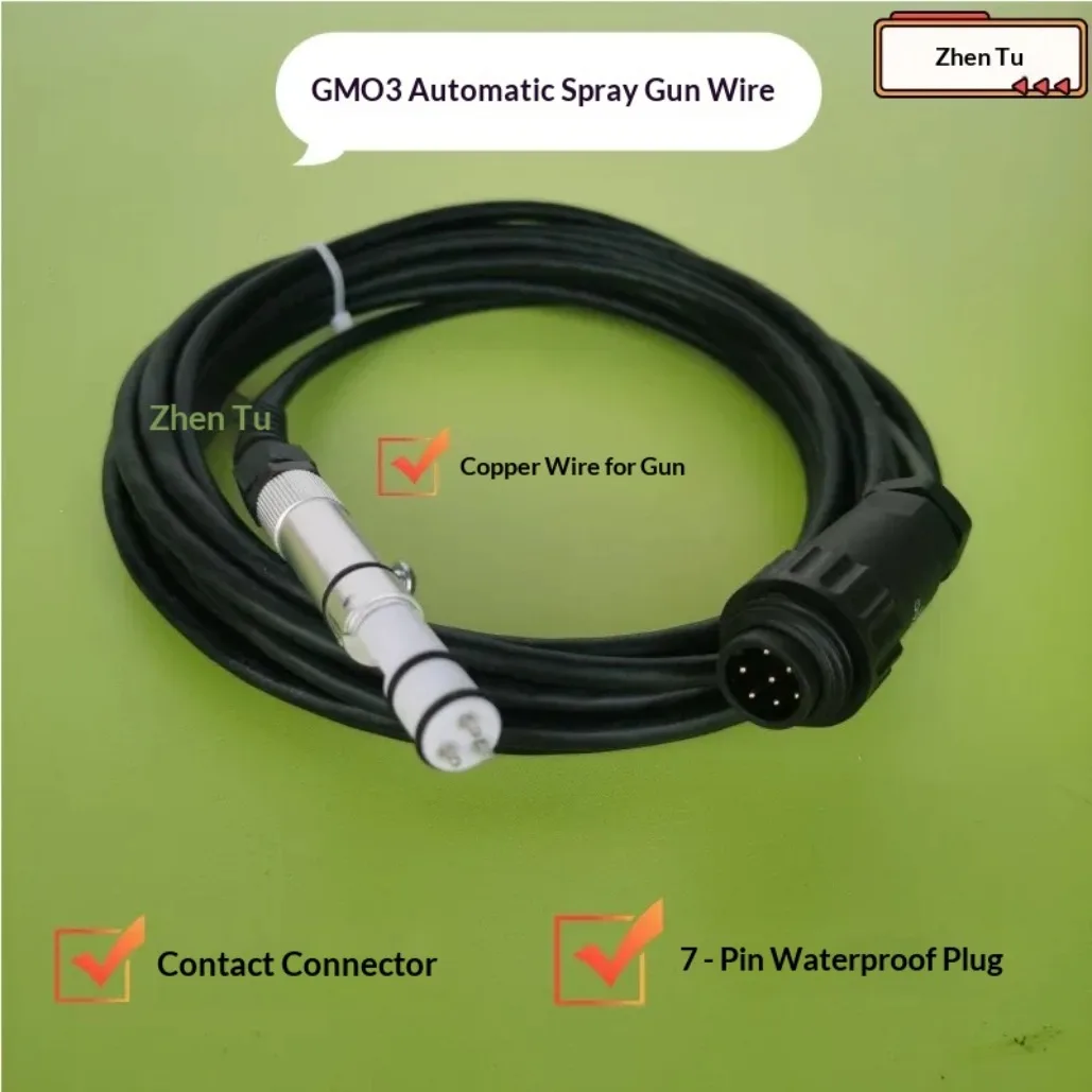 for Jinma GM03 and OPT Automatic Electrostatic Spray Gun Copper Core Wire with Touchpoint Connector 7 Core Waterproof Plug