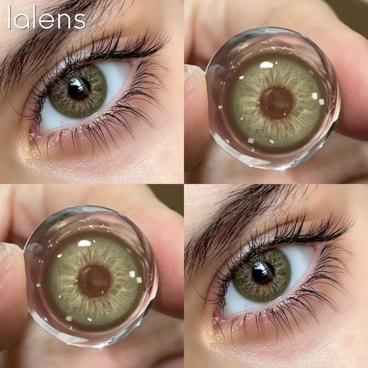 Lentes de Contacto de Color Lalens de Uso Semestral, Unspoken 14.2mm, Marrón Natural, Azul, Lentes de Contacto Cosméticas Suaves para el Cuidado de los Ojos, Uso Diario