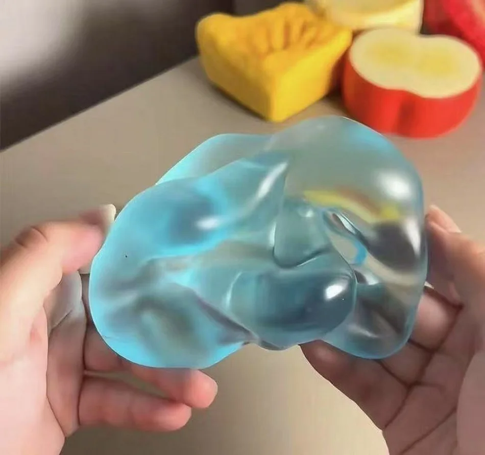 Bola de estresse de maçã verde mole, brinquedo sensorial macio para tdah, autismo, recuperação lenta, brinquedo de apertar para adultos e crianças, presente de natal