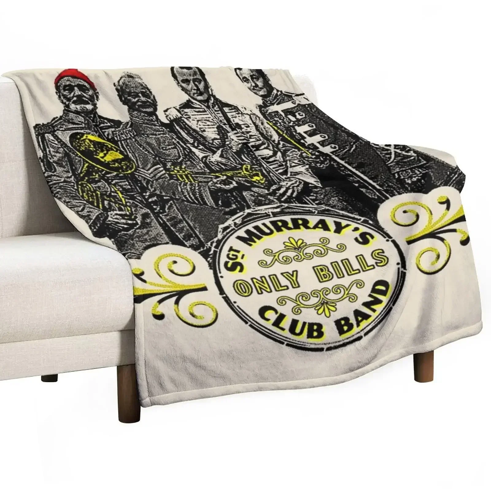 Sgt. Murray's Only Bills Club Band (Bill Murray) T-Shirt Throw Blanket Thermals For Travel Soft Big Vintage Bed linens Blankets